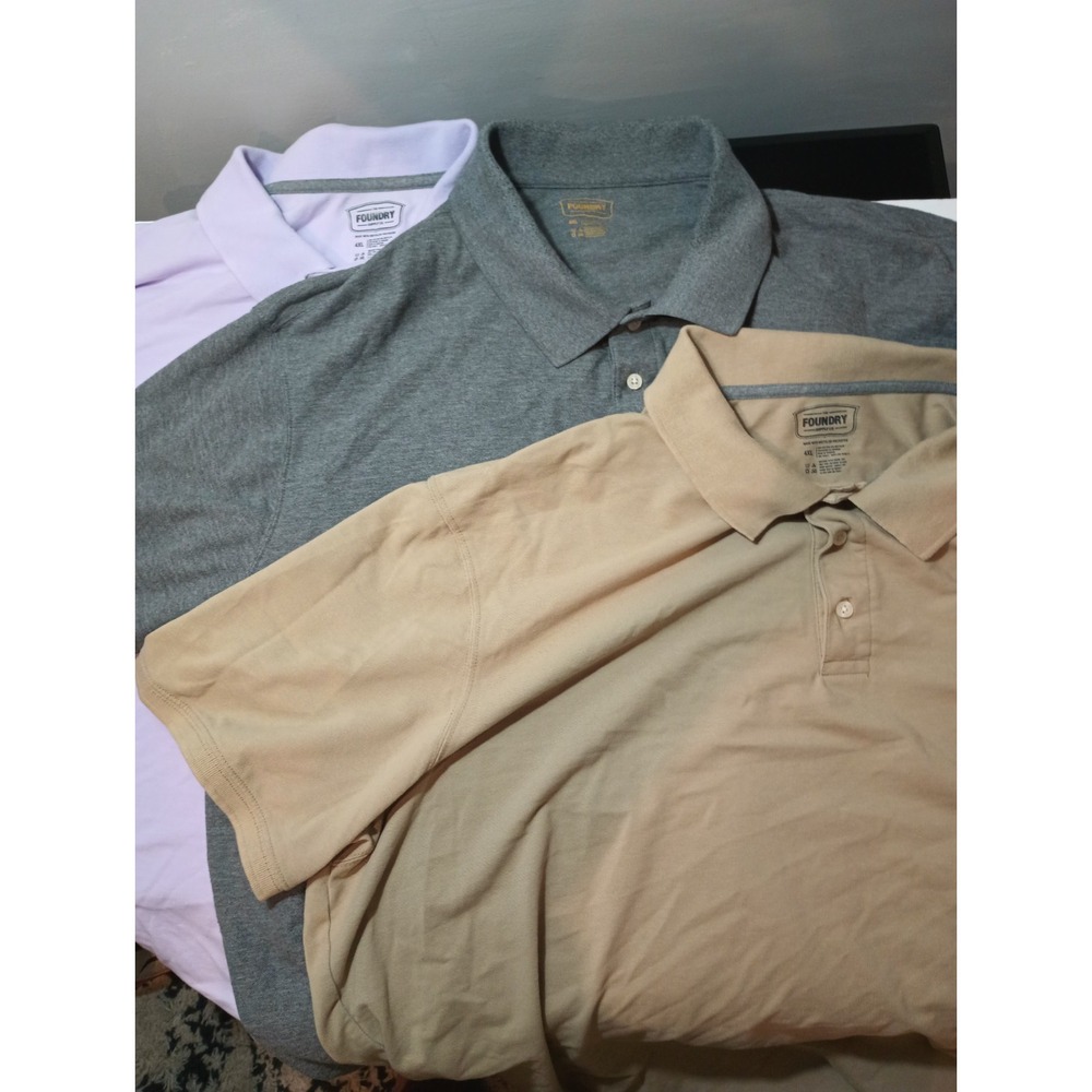 Lot of 3 The Foundry Mens Polo Shirts 4XL Short Sleeve Big & Tall Casual